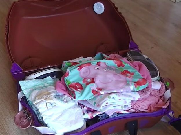 Suitcase and clothes